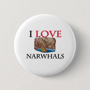 I Liebe Narwhals Button