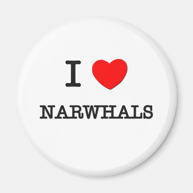 I Liebe NARWHALS Magnet (Vorne)