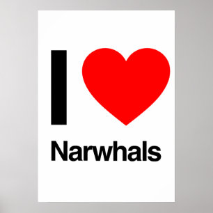 i Liebe Narwhals Poster