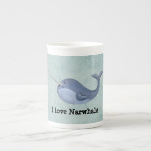 I Liebe Narwhals Prozellantasse