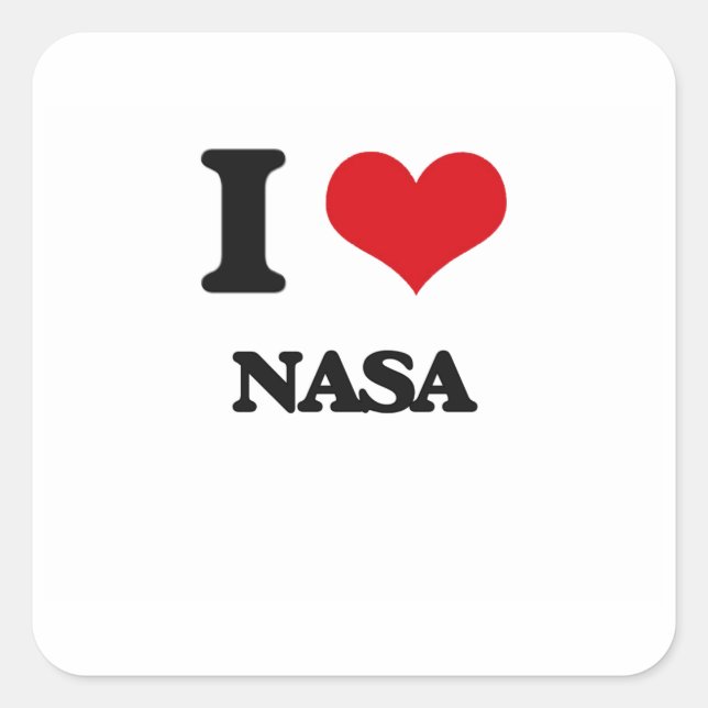 I Liebe Nasa Quadratischer Aufkleber (Vorderseite)
