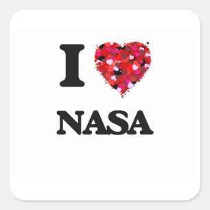 I Liebe Nasa Quadratischer Aufkleber
