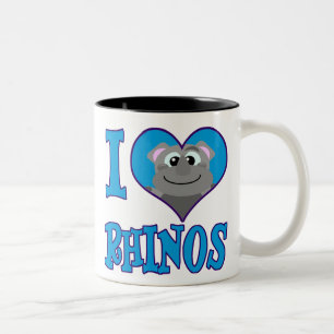 I Liebe Nashörner Zweifarbige Tasse