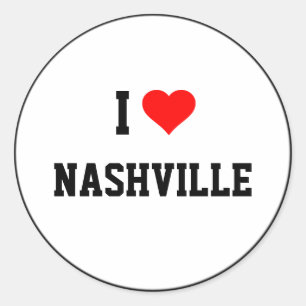 I Liebe Nashville Runder Aufkleber