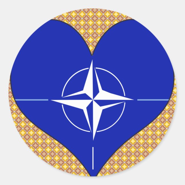 I Liebe Nato Runder Aufkleber (Vorderseite)