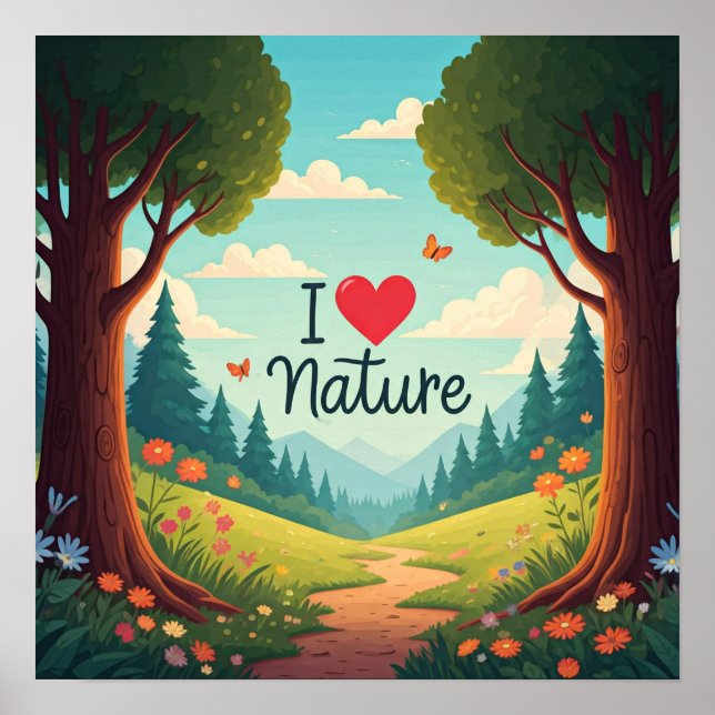 I Liebe Natur Poster (Vorne)