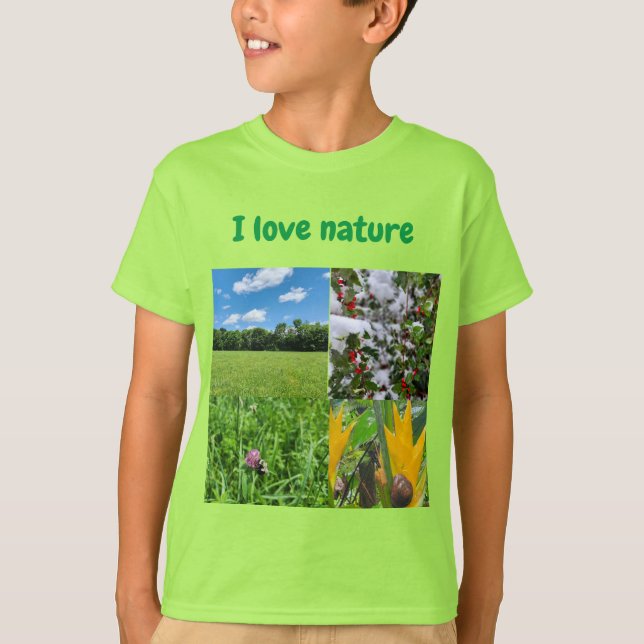 I Liebe Nature Kids Shirt (Vorderseite)