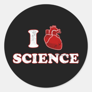 i Liebe, Naturwissenschaften / Herzwissenschaften Runder Aufkleber