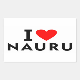 I Liebe Nauru Land wie Herztourismus Rechteckiger Aufkleber