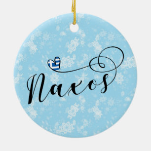 I Liebe Naxos, griechische Flagge Keramik Ornament