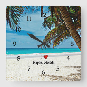 I Liebe Neapel, Florida Quadratische Wanduhr
