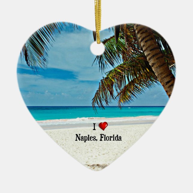 I Liebe Neapel, Florida, tropische Landschaft Kera Keramik Ornament (Vorne)