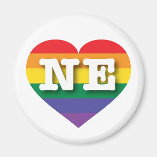 I Liebe Nebraska Gay Pride Rainbow Heart Magnet