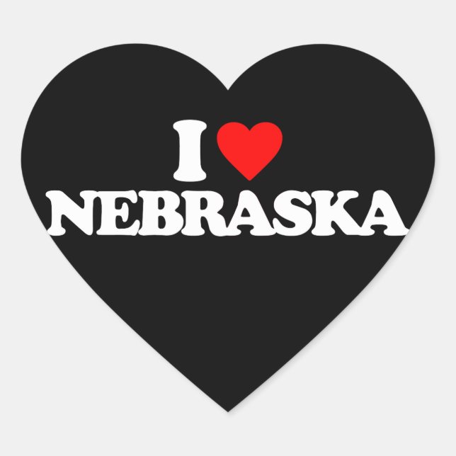 I LIEBE NEBRASKA Herz-Aufkleber (Vorderseite)