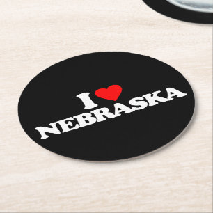 I LIEBE NEBRASKA RUNDER PAPPUNTERSETZER