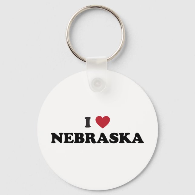 I Liebe Nebraska Schlüsselanhänger (Vorderseite)