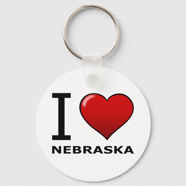 I LIEBE NEBRASKA SCHLÜSSELANHÄNGER (Vorderseite)