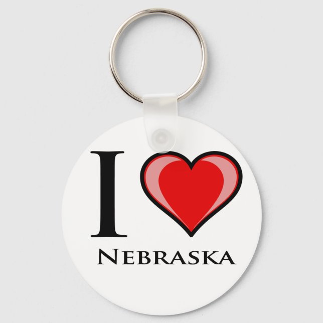 I Liebe Nebraska Schlüsselanhänger (Vorderseite)