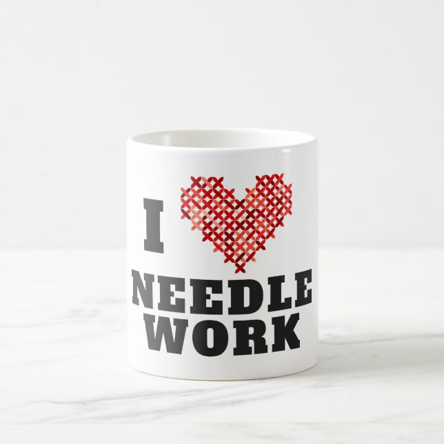 I Liebe Needlework Cross Stitch Kaffeetasse (Mittel)