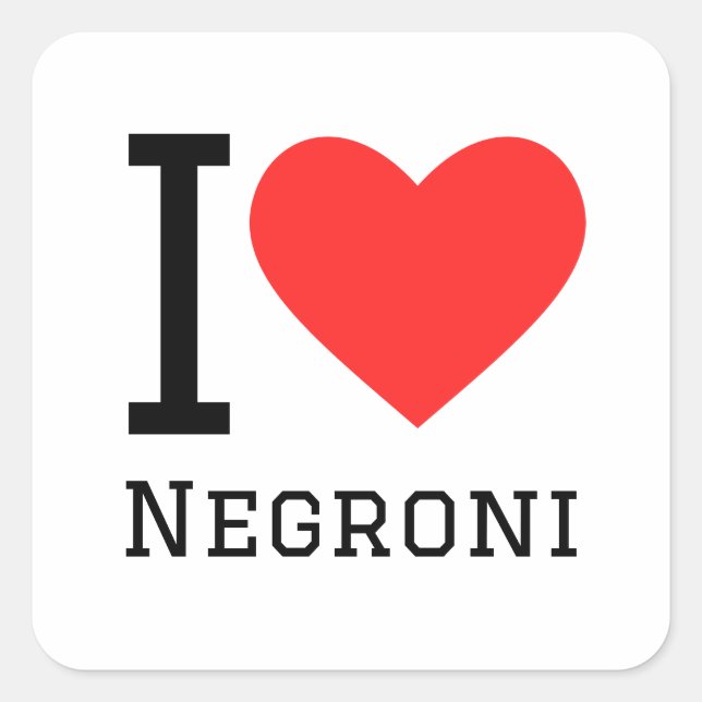 I Liebe Negroni Quadratischer Aufkleber (Vorderseite)