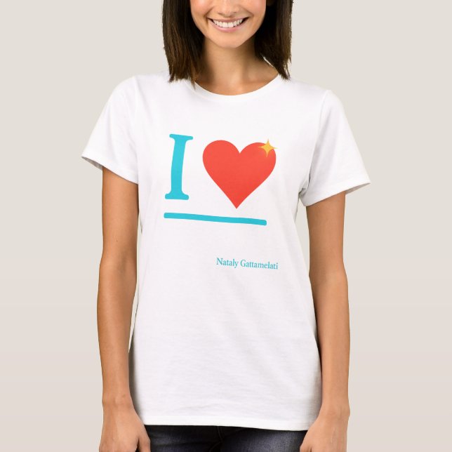 I Liebe Neon Heart Design - Funny Bold Minimal Art T-Shirt (Vorderseite)