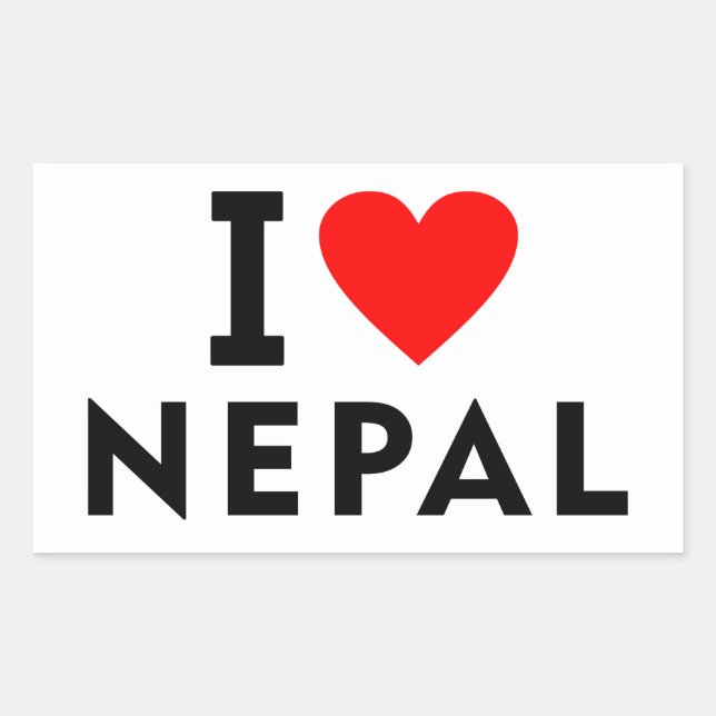 I Liebe Nepal Land wie Herztourismus Rechteckiger Aufkleber (Vorderseite)