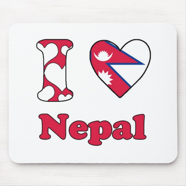 I Liebe Nepal Mousepad (Vorne)