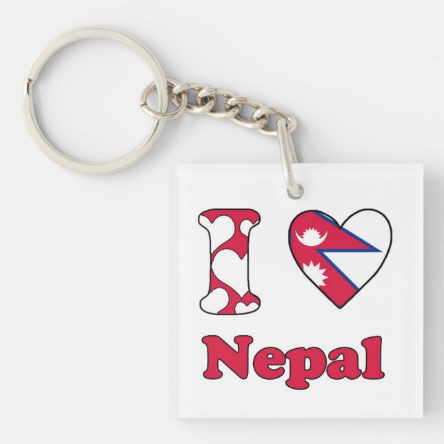 I Liebe Nepal Schlüsselanhänger (Vorderseite)