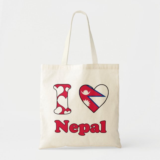 I Liebe Nepal Tragetasche (Vorne)