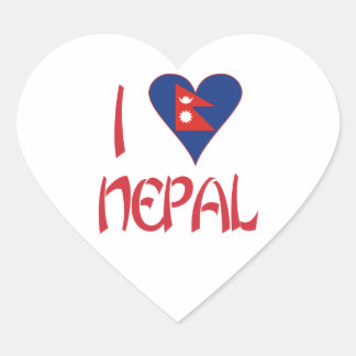 I Liebe (nepalesische Herzflagge) Nepal Herz-Aufkleber
