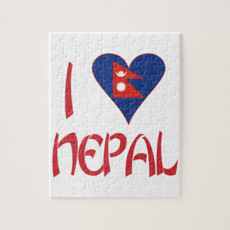 I Liebe (nepalesische Herzflagge) Nepal Puzzle