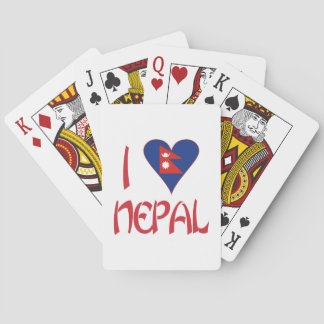 I Liebe (nepalesische Herzflagge) Nepal Spielkarten