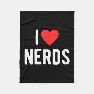 I Liebe Nerd Funny Geeky Graphic Heart Nerd Fleecedecke