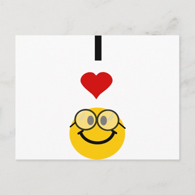 I LIEBE NERD POSTKARTE (Vorderseite)