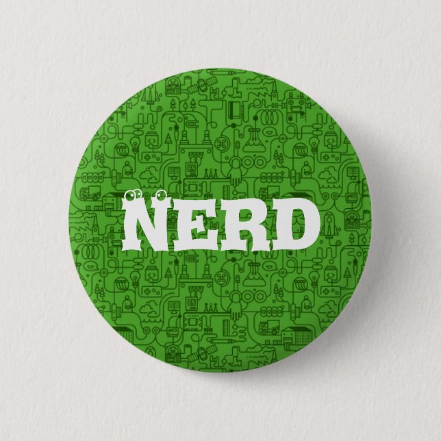 I Liebe-Nerd-Wissenschafts-Knopf Button (Vorderseite)