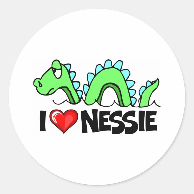 I Liebe Nessie Runder Aufkleber (Vorderseite)