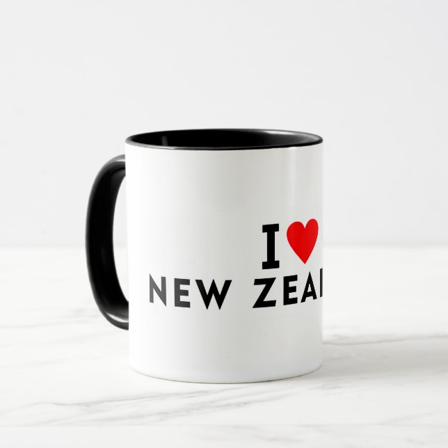 I Liebe Neuseeland Land wie Herztourismus Tasse (Vorderseite Links)