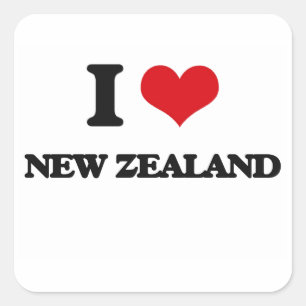I Liebe Neuseeland Quadratischer Aufkleber