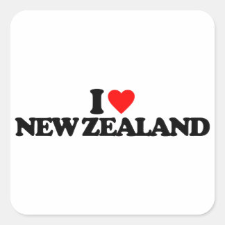 I LIEBE NEUSEELAND QUADRATISCHER AUFKLEBER