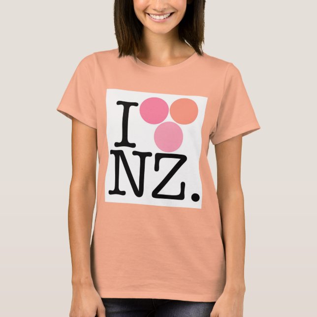I Liebe Neuseeland - Rosa T-Shirt (Vorderseite)
