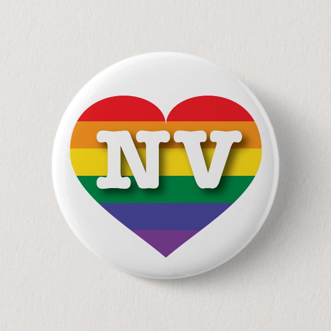 I Liebe Nevada Gay Pride Rainbow Heart Button (Vorderseite)
