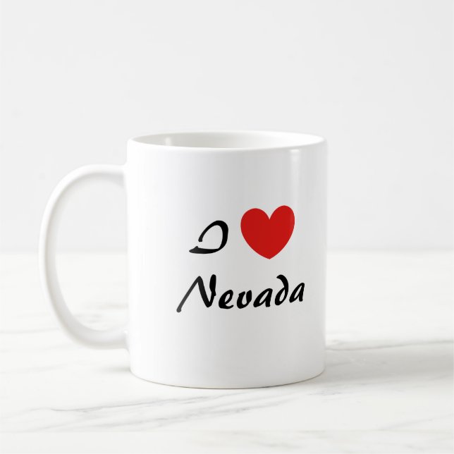 I Liebe Nevada Herz Typografie Kaffeezubereitung T Kaffeetasse (Links)