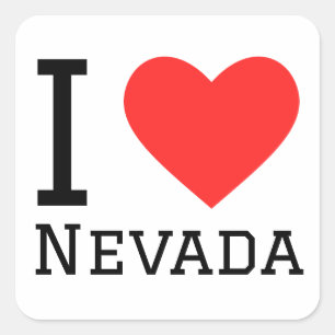 I Liebe Nevada Quadratischer Aufkleber