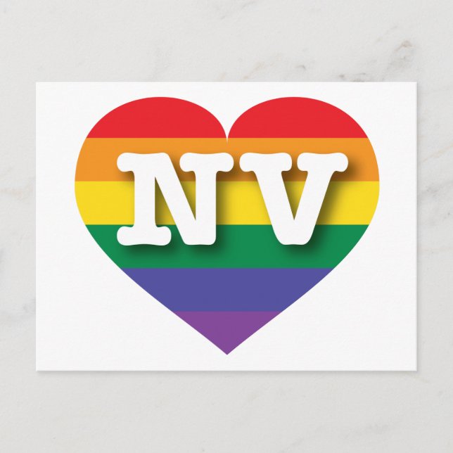 I Liebe Nevada Rainbow Heart Postkarte (Vorderseite)