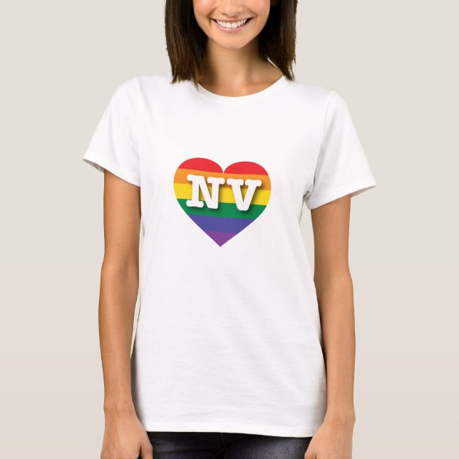 I Liebe Nevada Rainbow Heart T-Shirt (Vorderseite)