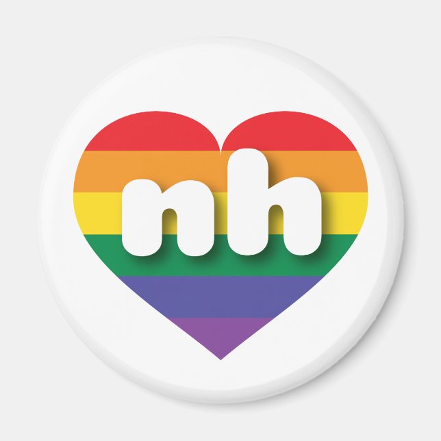 I Liebe New Hampshire Rainbow Heart Magnet (Vorne)