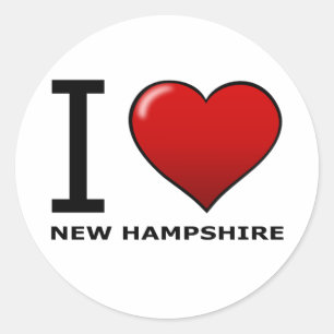 I LIEBE NEW HAMPSHIRE RUNDER AUFKLEBER