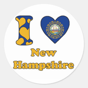 I Liebe New Hampshire Runder Aufkleber