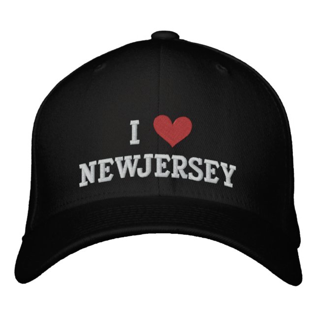 I LIEBE NEW JERSEY BESTICKTE BASEBALLKAPPE (Vorderseite)