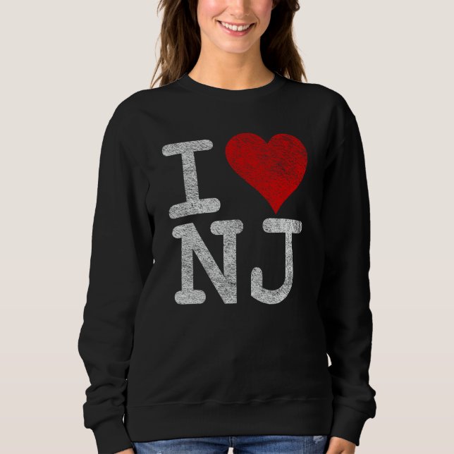 I Liebe New Jersey I Heart NJ Sweatshirt (Vorderseite)